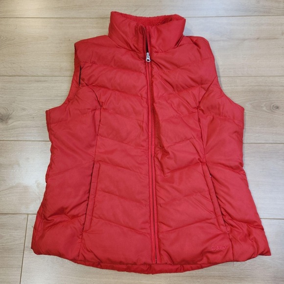 Eddie Bauer Jackets & Blazers - Eddie Bauer Vest Womens Large Red Quilted Puffer Full Zip Outdoor Warm Casual